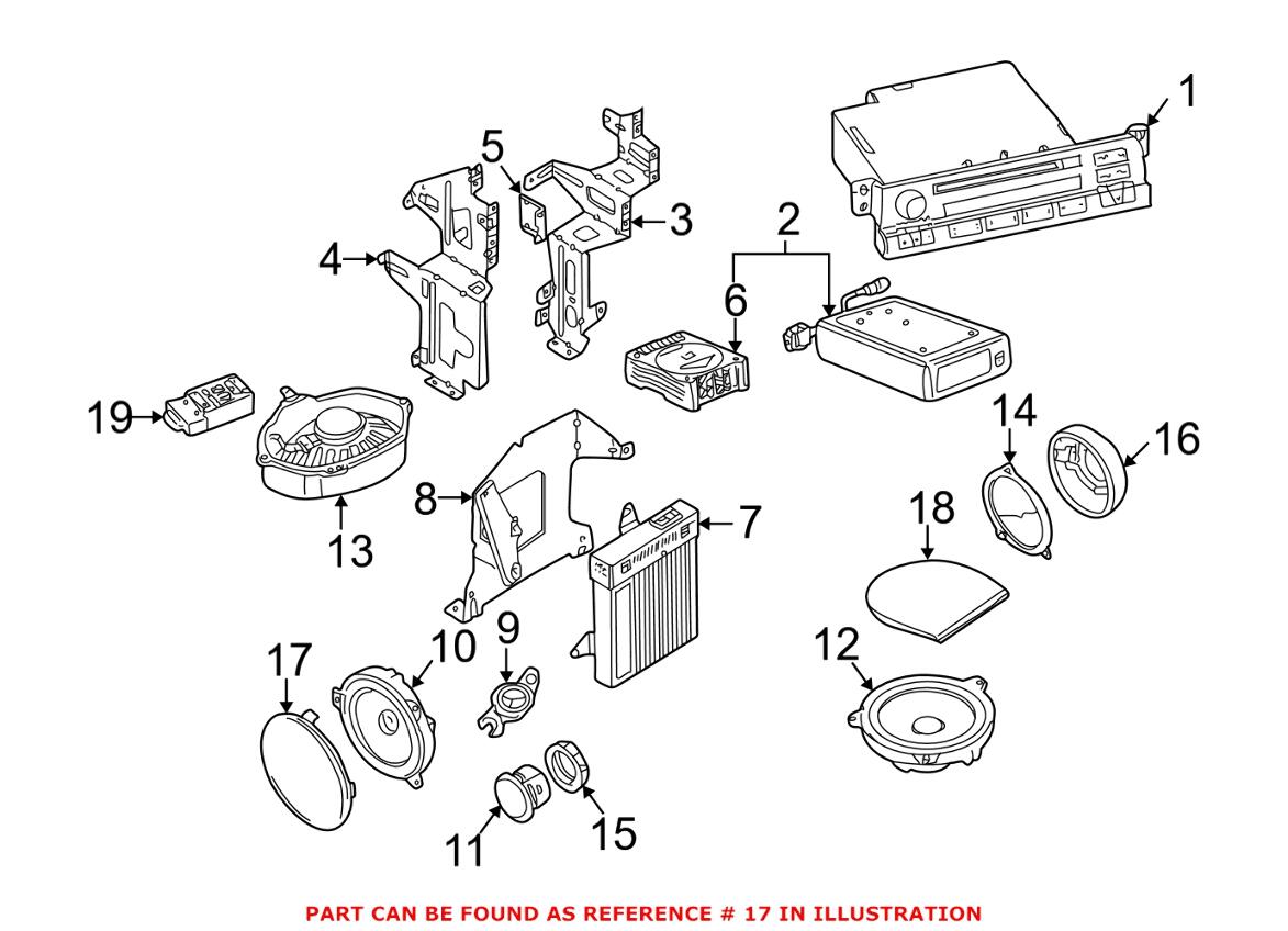 BMW Speaker Cover - Front Passenger Side 51418224012